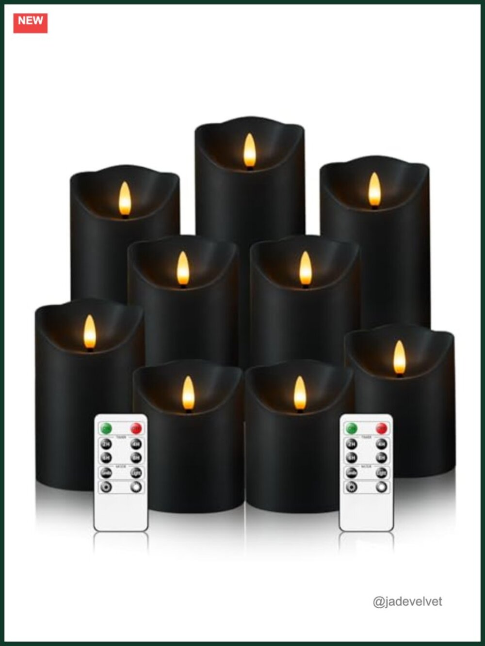 LED Flameless Candles with Remote, 9-Piece Set, Flickering, Timer 2/4/6/8H